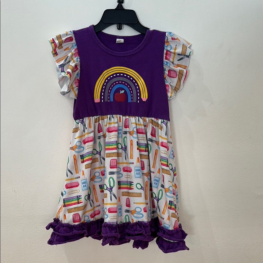 School themed Dress with Rainbow Design